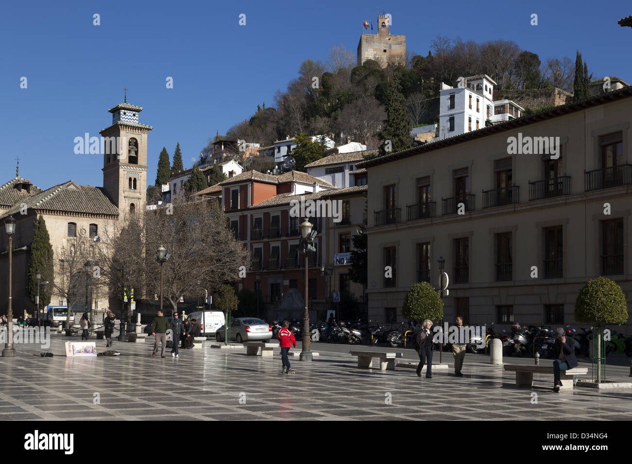 Iglesia de San Gil y Santa Ana in the Plaza Nueva Granada Andalucia Spain Stock Photo