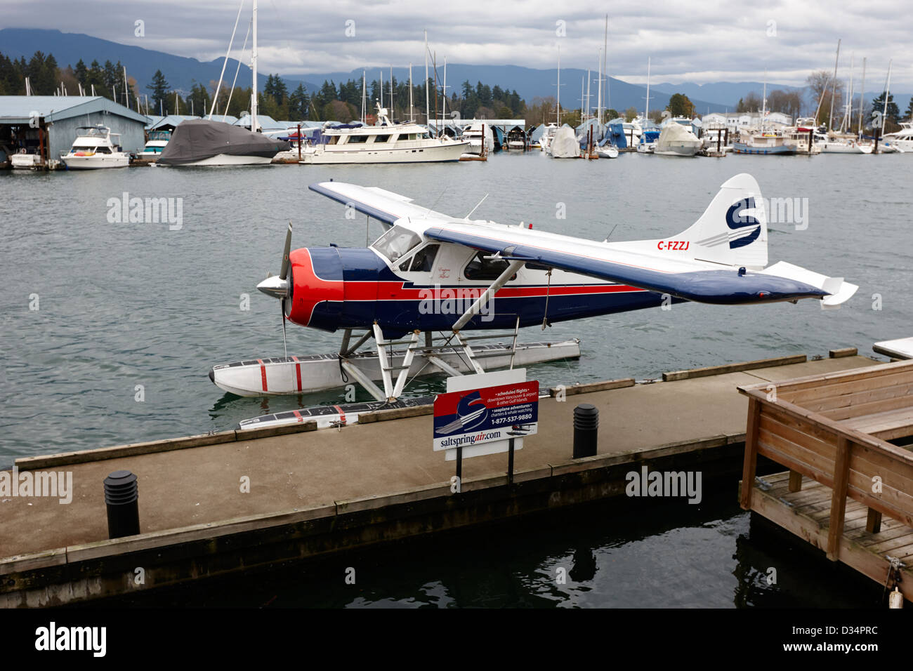dehaviland beaver seaplane at float plane dock Vancouver BC Canada Stock Photo