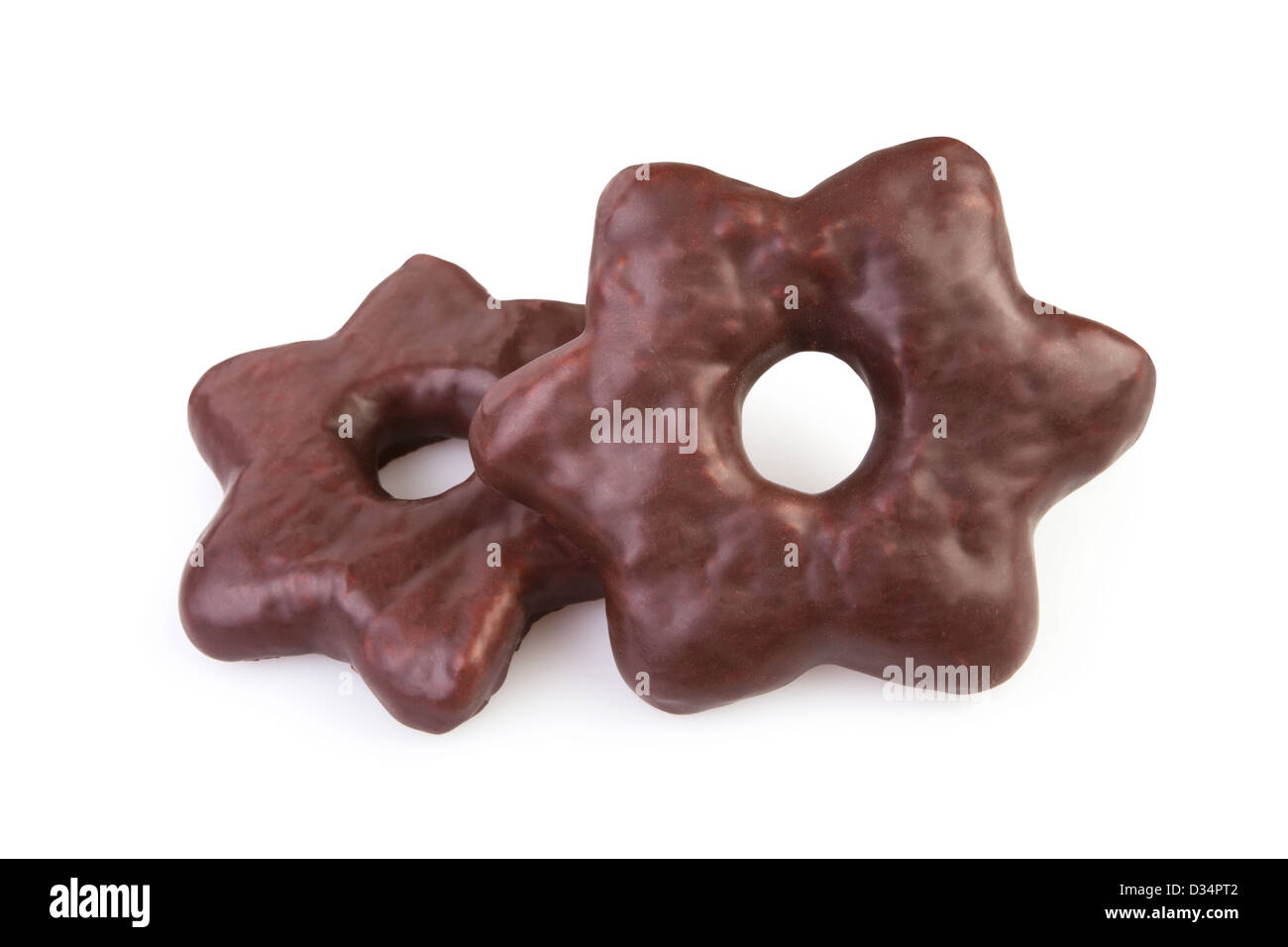 chocolate cookie on white background Stock Photo