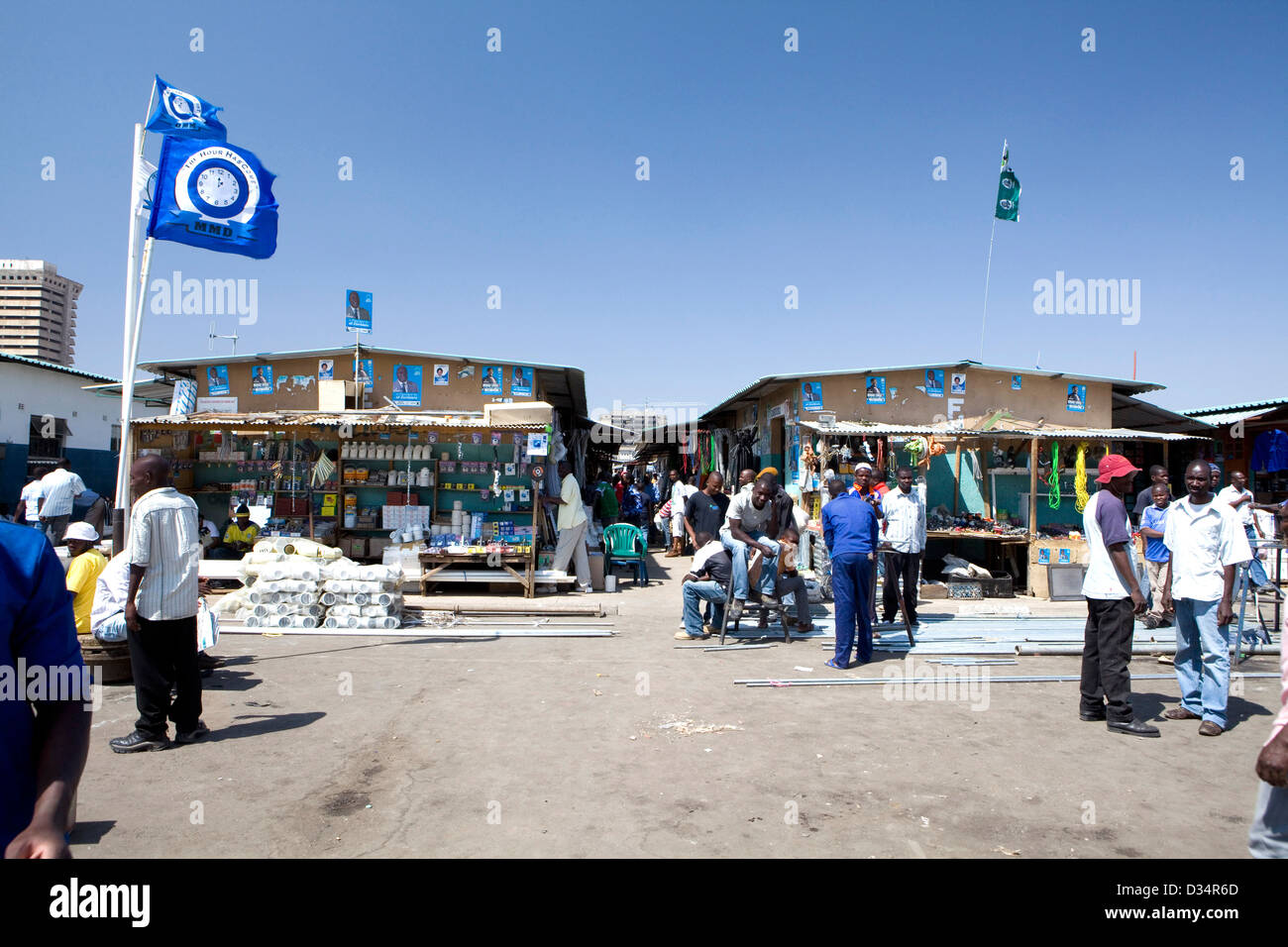 A scene in Lusaka City Market just before general elections in September 2011 Stock Photo