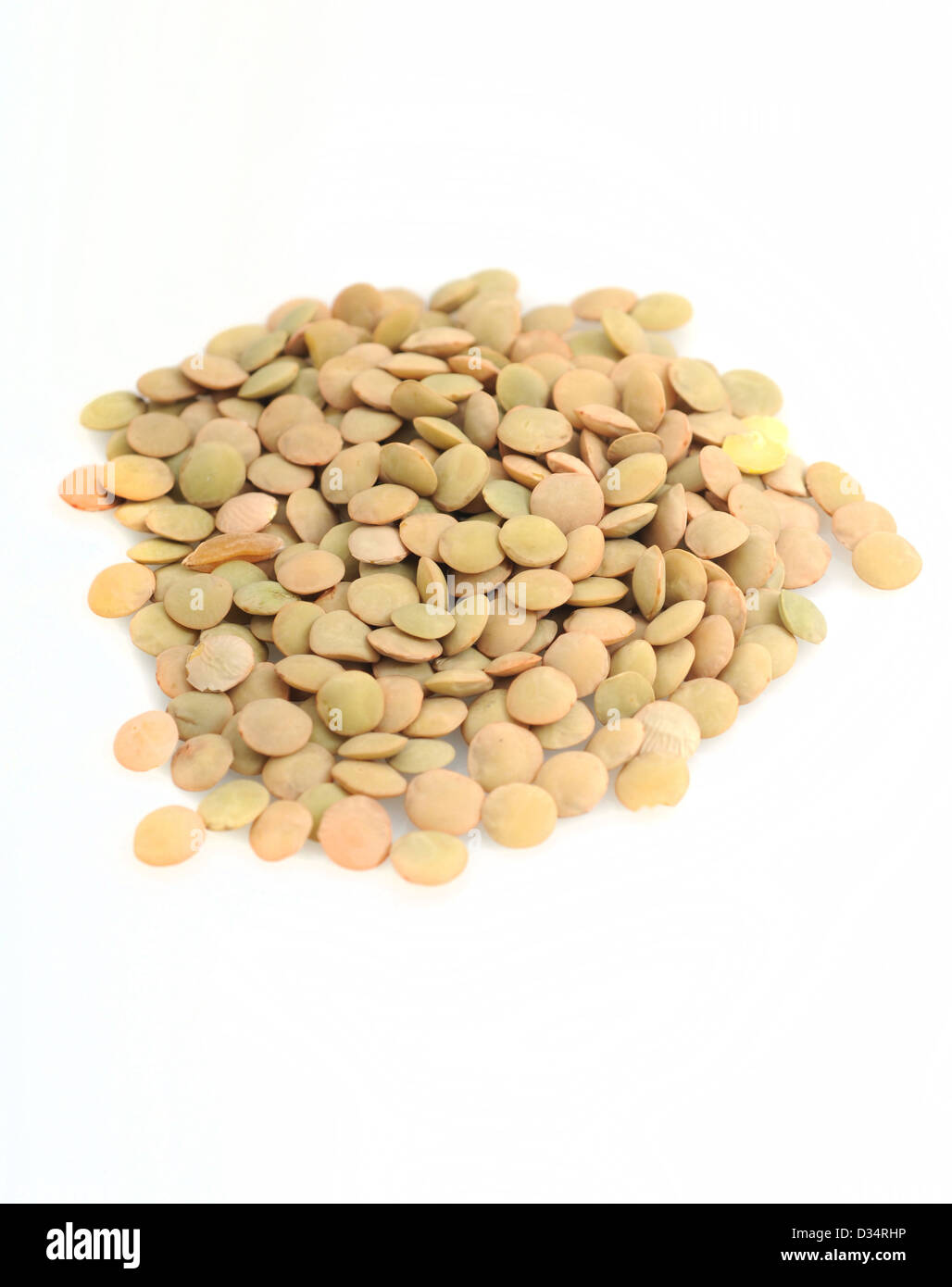 Lentils on a white background Stock Photo