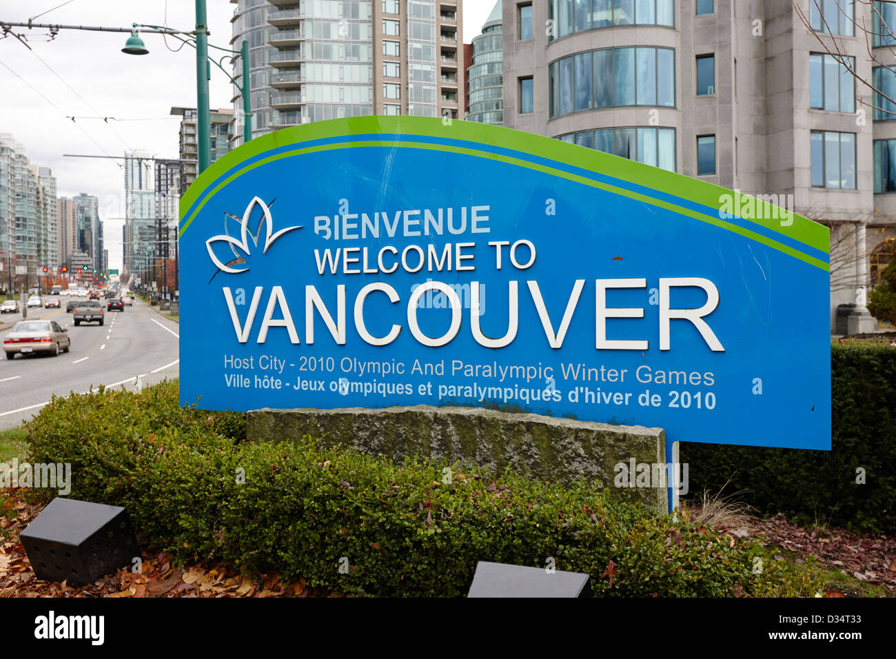 to Vancouver sign coal harbour BC Canada Stock Photo Alamy