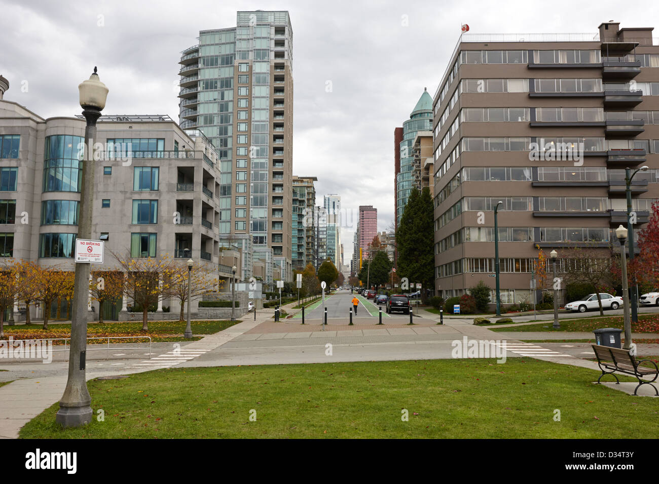 high rise apartment condo blocks in the west end alberni street coal harbour Vancouver BC Canada