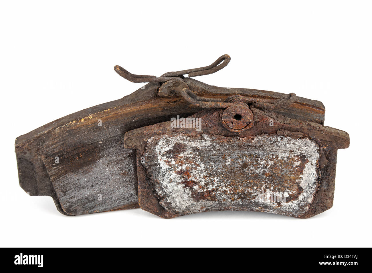 Worn out brake pads Stock Photo Alamy