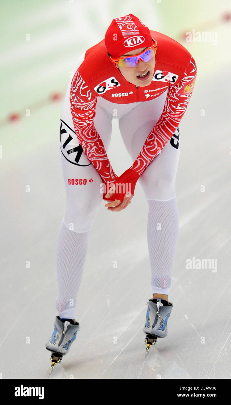 09.02.2013. Inzell, Germany. Russian speed skater Yekaterina Shikhova ...