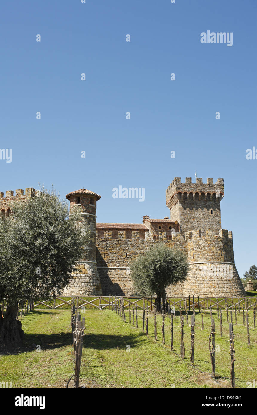 Castello di Amorosa Winery, Napa valley, California, USA Stock Photo