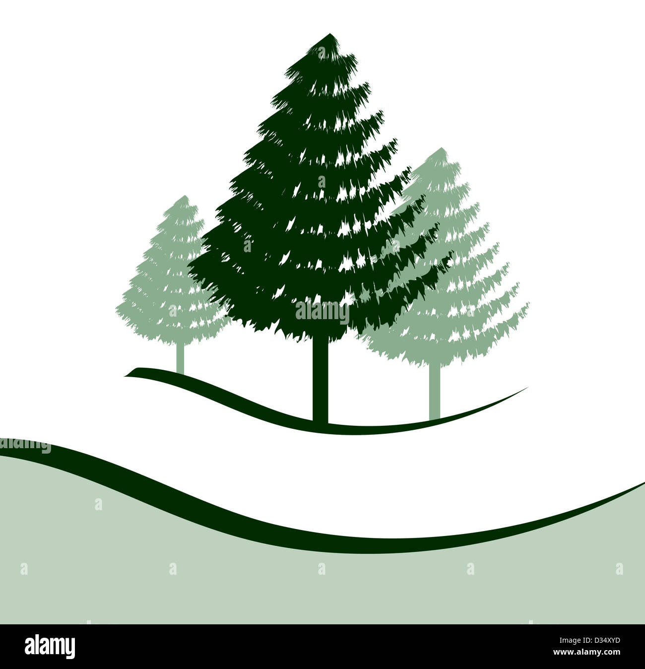 Three Pine Trees Stock Photo - Alamy