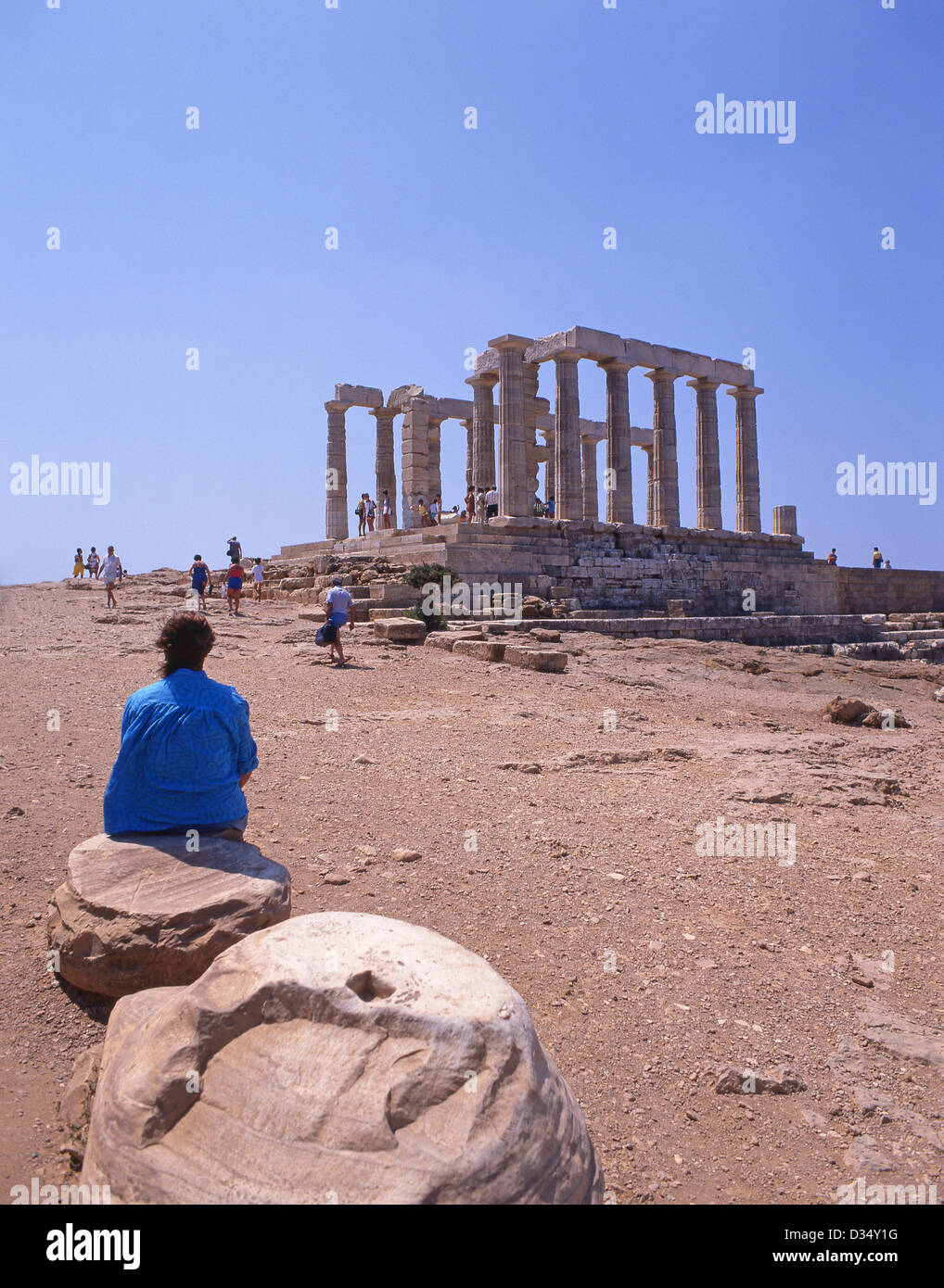 Temple of Poseidon at Cape Sounion, Attica Region, Greece Stock Photo ...