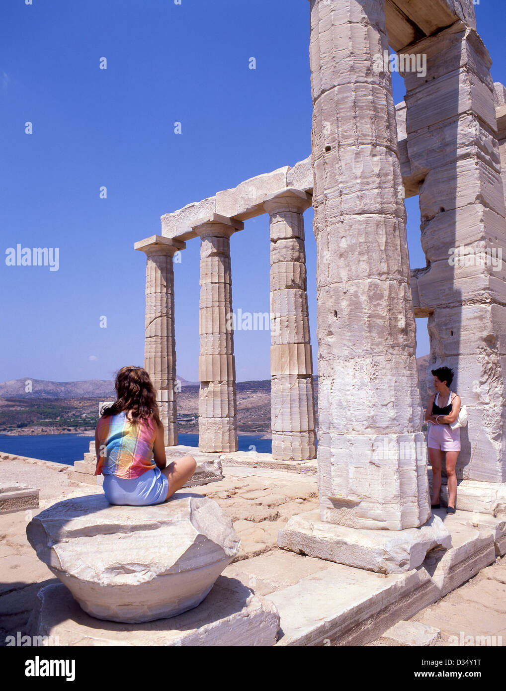 Temple of Poseidon at Cape Sounion, Attica Region, Greece Stock Photo ...