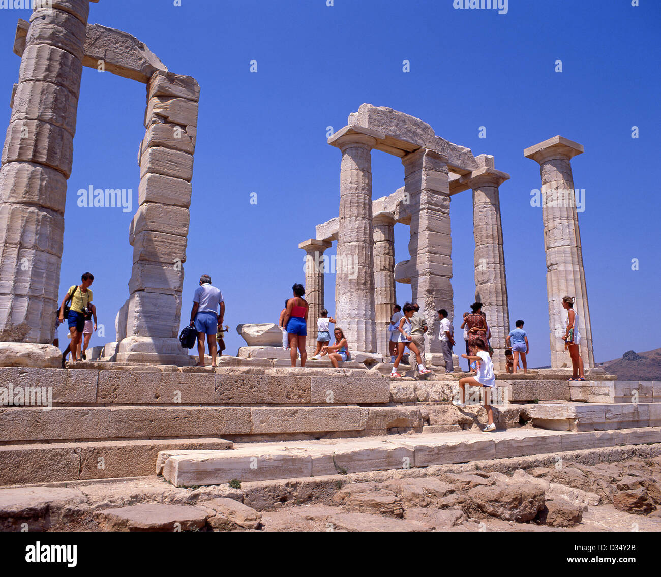 Temple of Poseidon at Cape Sounion, Attica Region, Greece Stock Photo ...