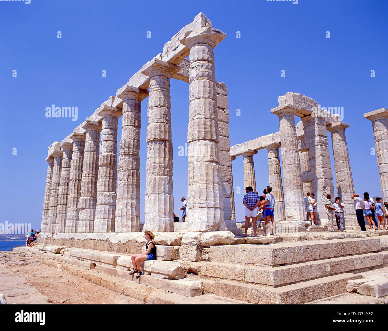 Temple of Poseidon at Cape Sounion, Attica Region, Greece Stock Photo ...