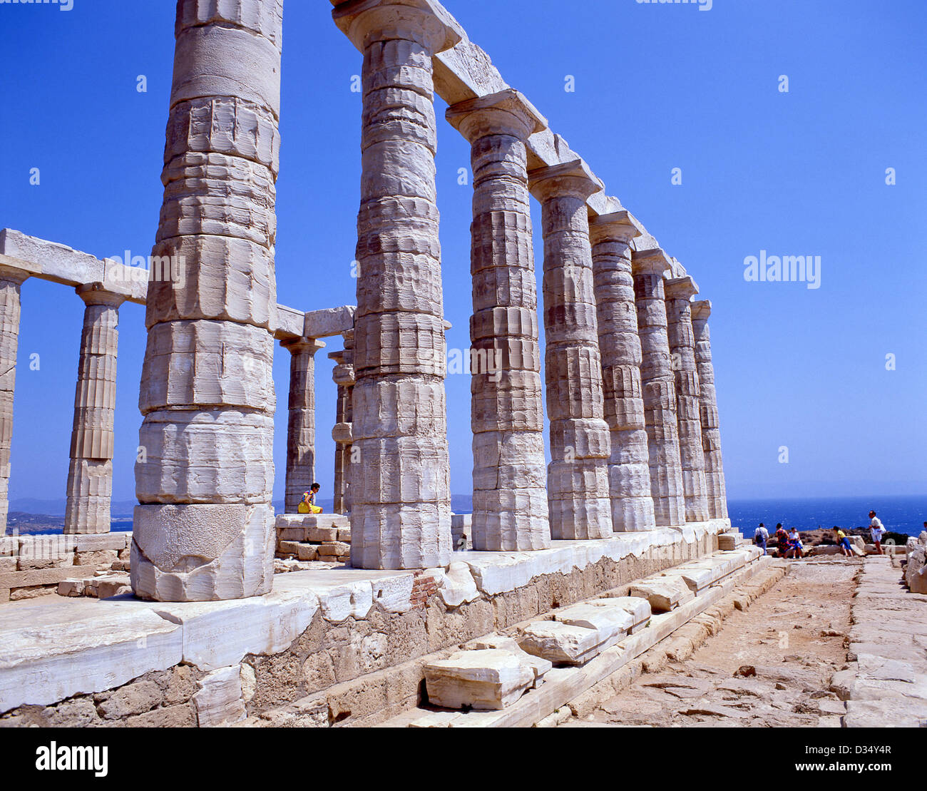 Temple of Poseidon at Cape Sounion, Attica Region, Greece Stock Photo ...