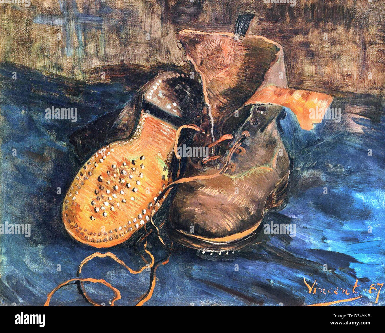 Vincent van Gogh, A Pair of Shoes. 1887. Post-Impressionism. Oil on canvas.  Baltimore Museum of Art, Baltimore, MD, USA Stock Photo - Alamy