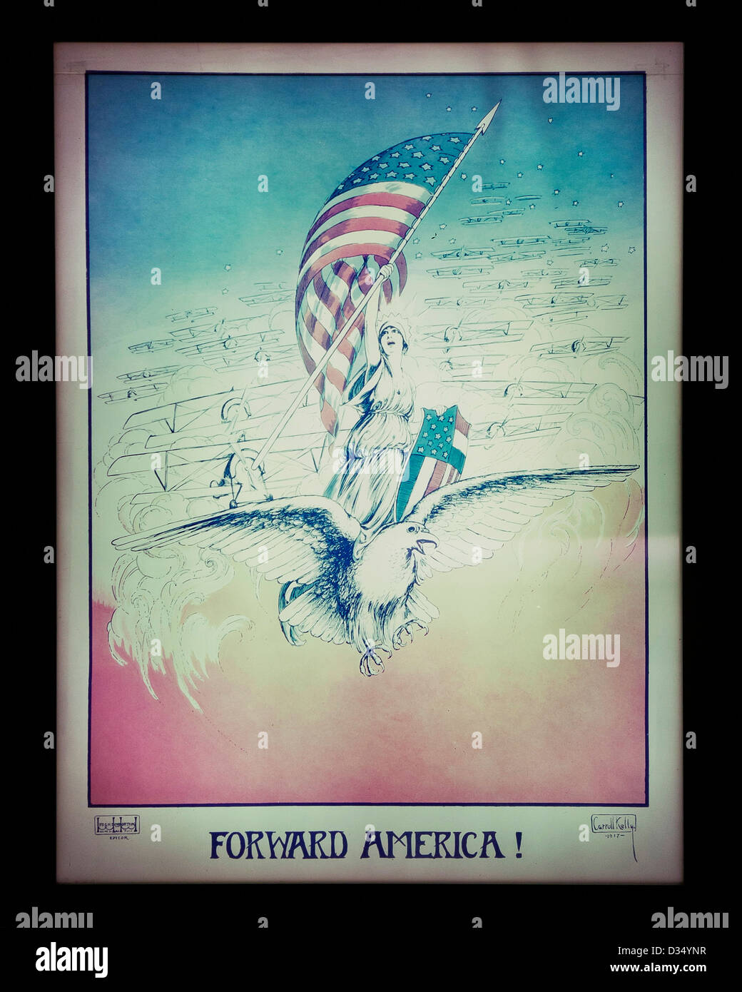 Forward America - WWI propaganda poster, circa 1917 - USA Stock Photo
