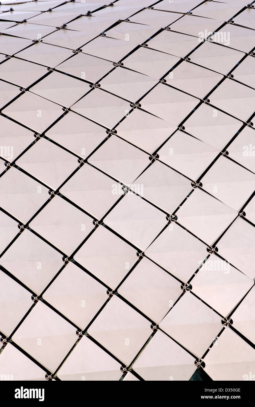 Aluminium sun shade control panels on the roof of the Esplanade ...