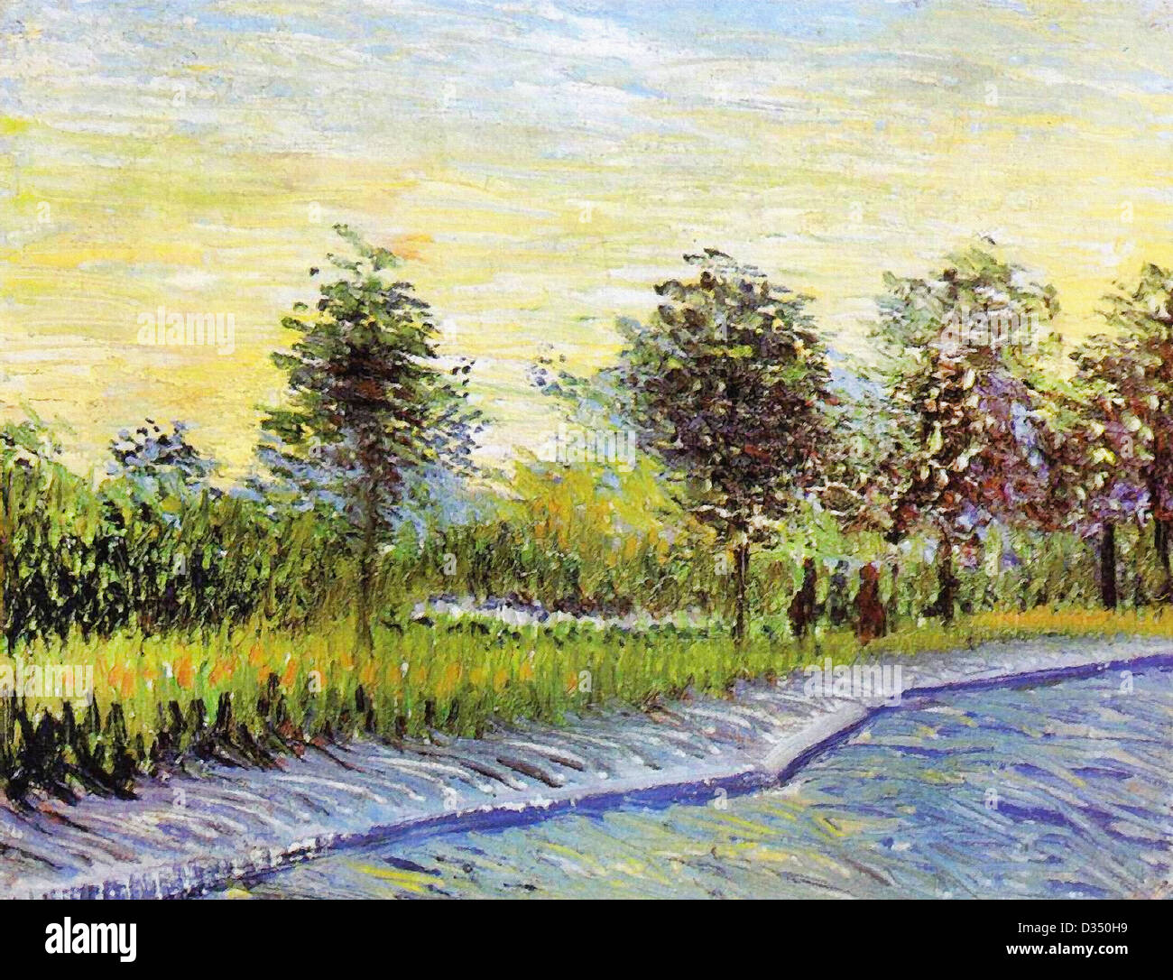 Vincent van Gogh, Way in the Voyer d'Argenson Park in Asnieres.1887. Post-Impressionism. Oil on canvas. Van Gogh Museum. Stock Photo