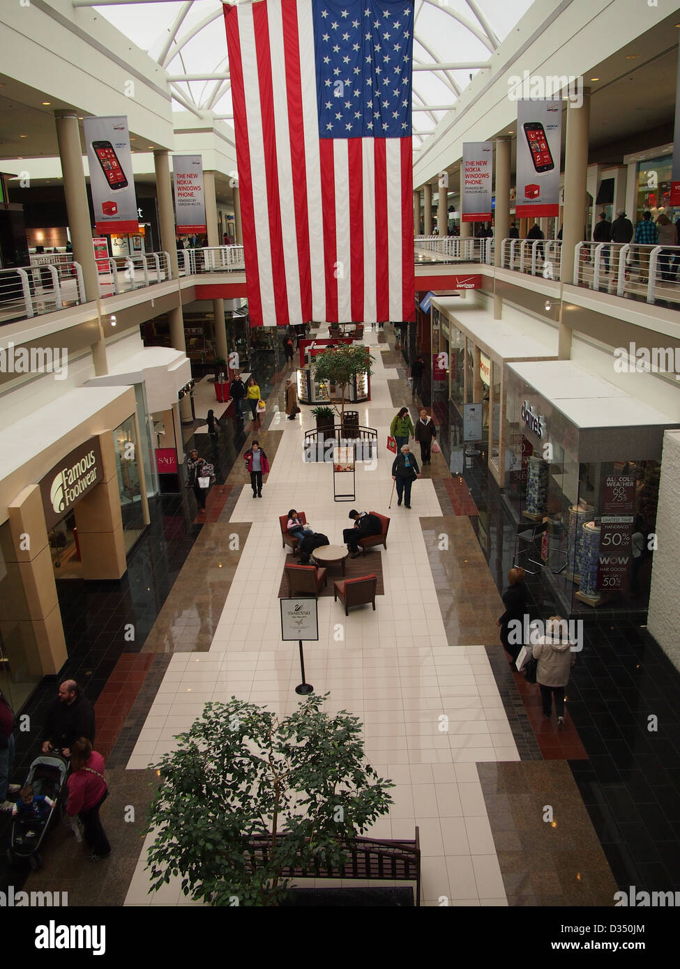 Indoor shopping mall (Walden Galleria, Buffalo, NY) Stock Photo