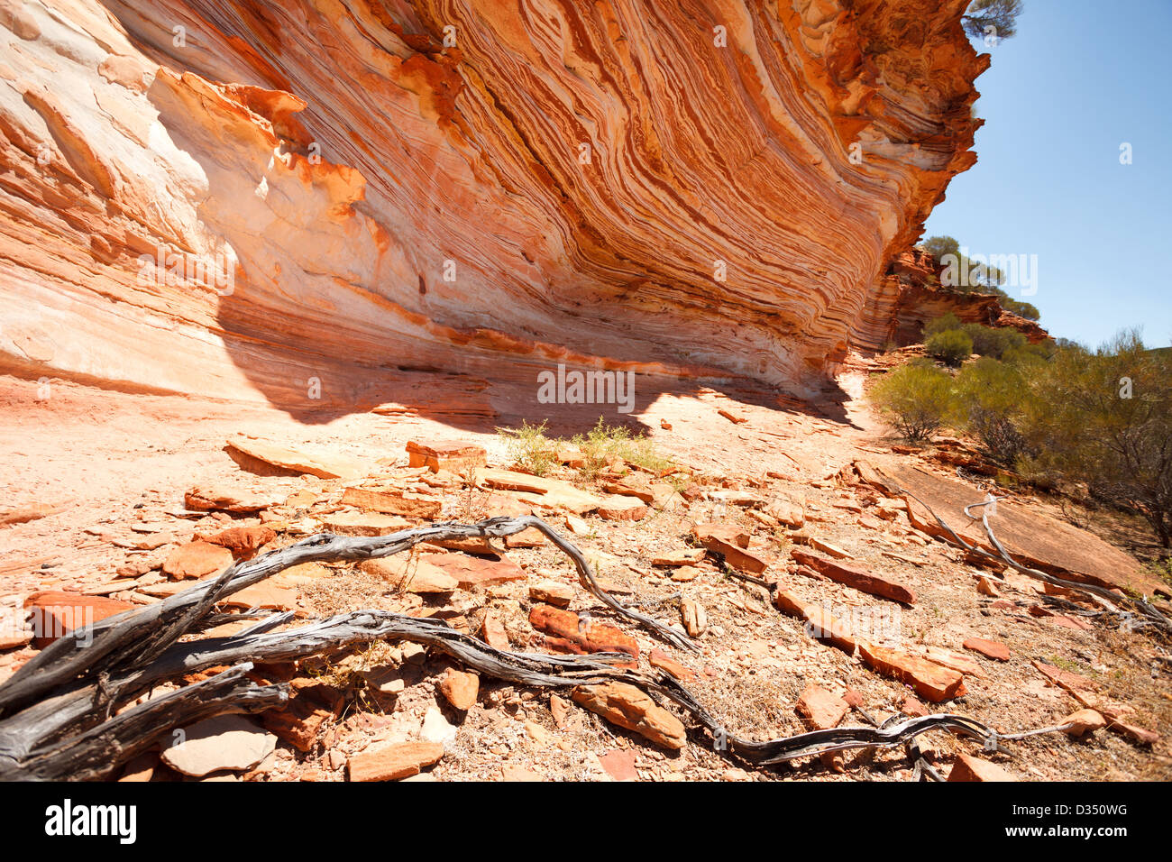 Colourful layered rock at loop walk, Kalbarri national park, Western Australia Stock Photo