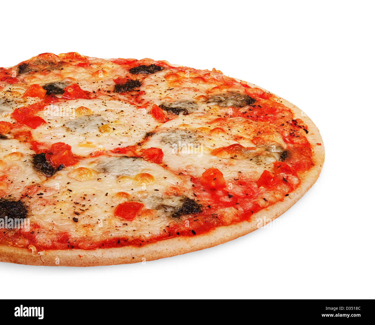 Pizza mozzarella isolated on white background Stock Photo