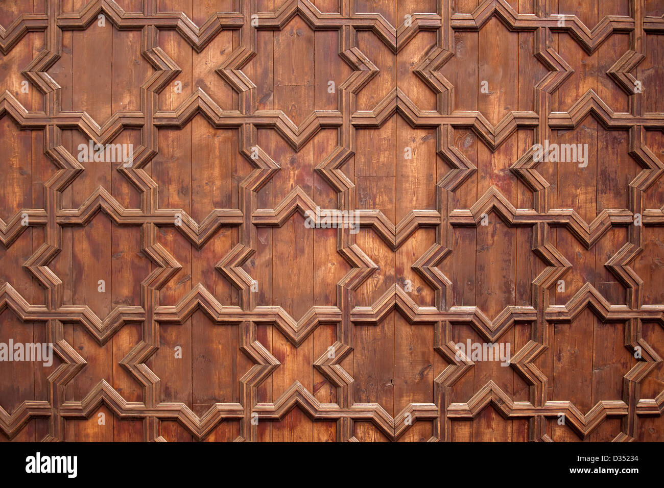 Old Wooden Ceiling Texture With Geometrical Symmetrical