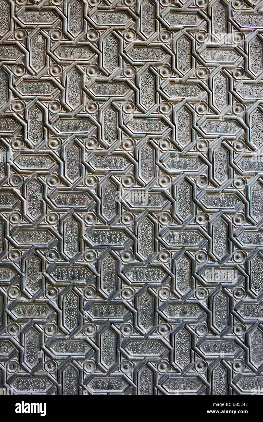 Old, vintage metal door background with abstract pattern Stock Photo