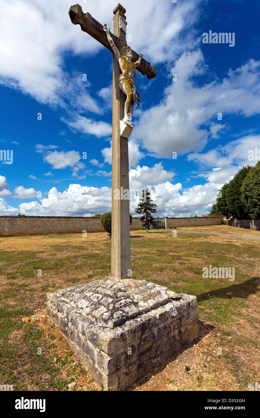 Cemetery at Verteuil sur Charente, Poitou Charentes, France Stock Photo