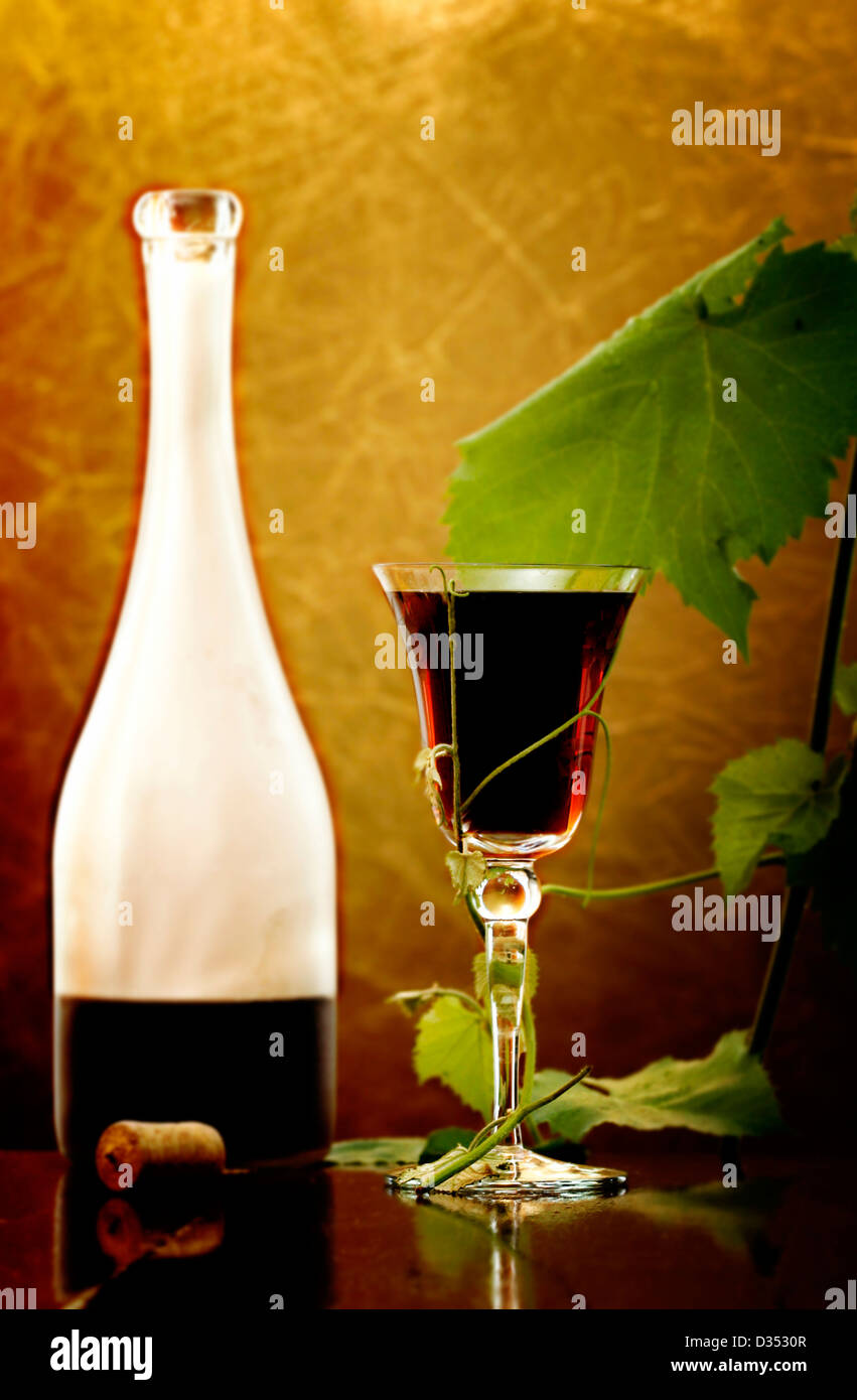 red wine glass against classic background Stock Photo - Alamy
