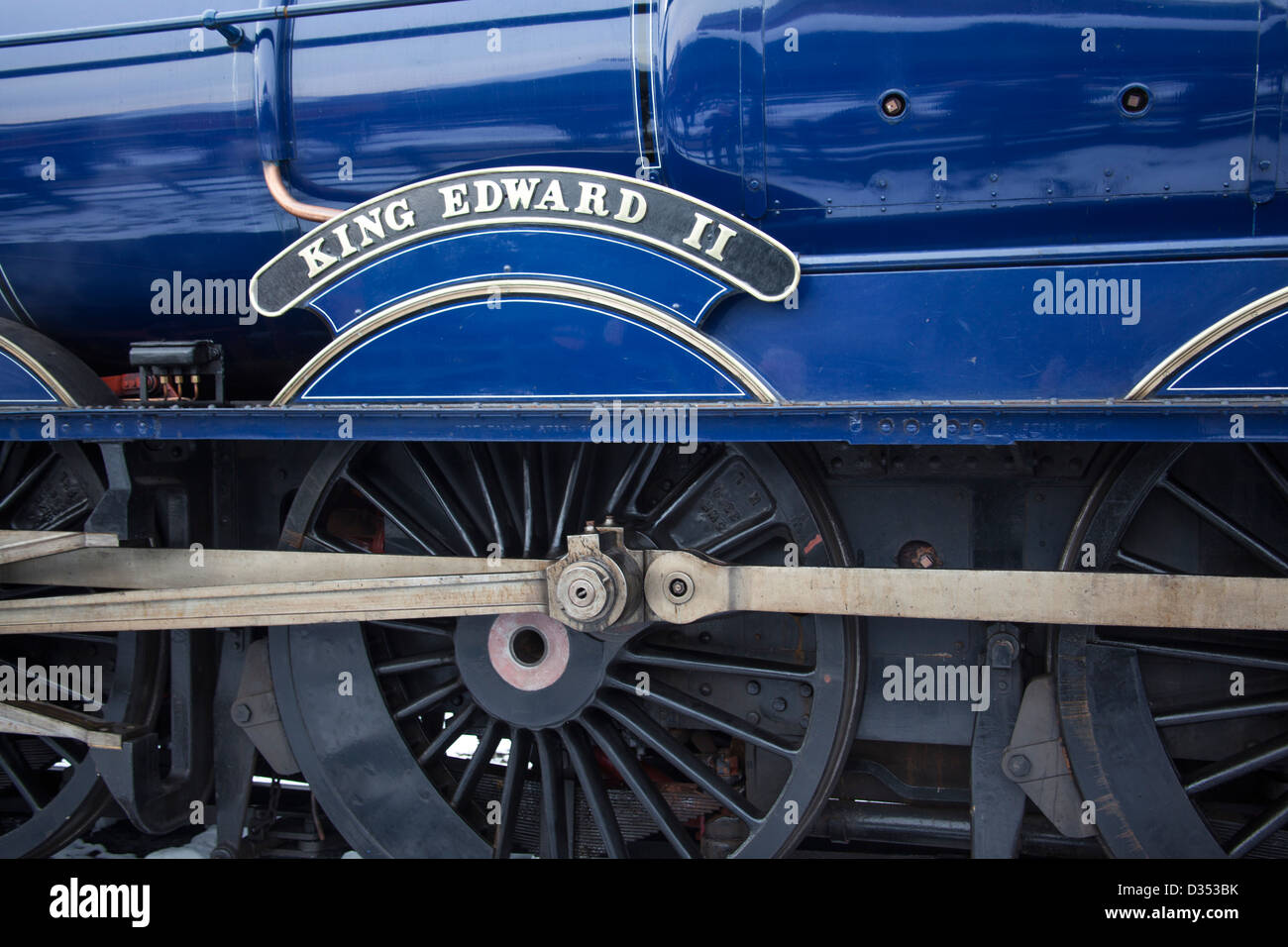 steam locomotive name plate King Edward 11 Stock Photo