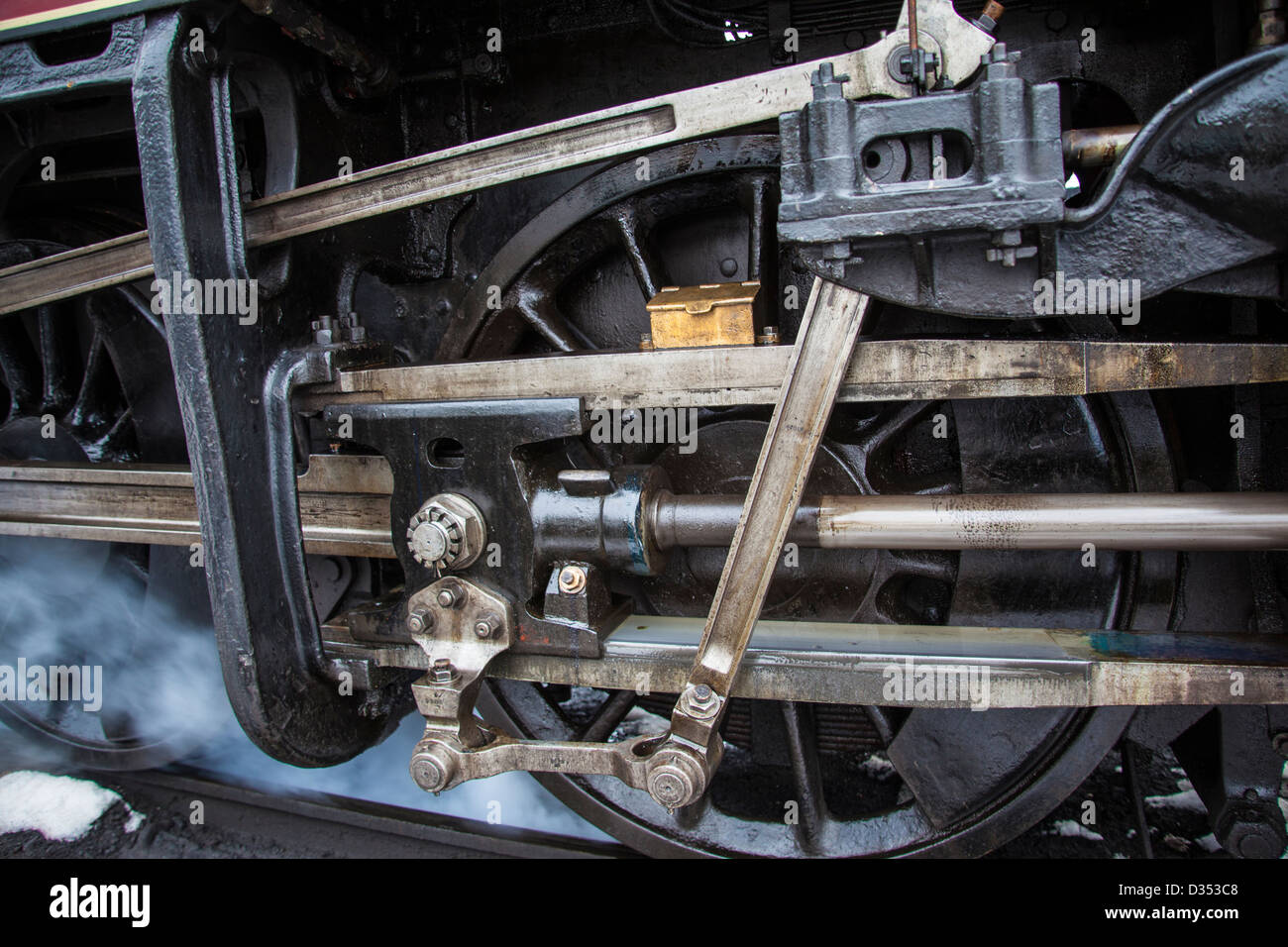 Steam valve gear wheels and connecting rods Stock Photo Alamy