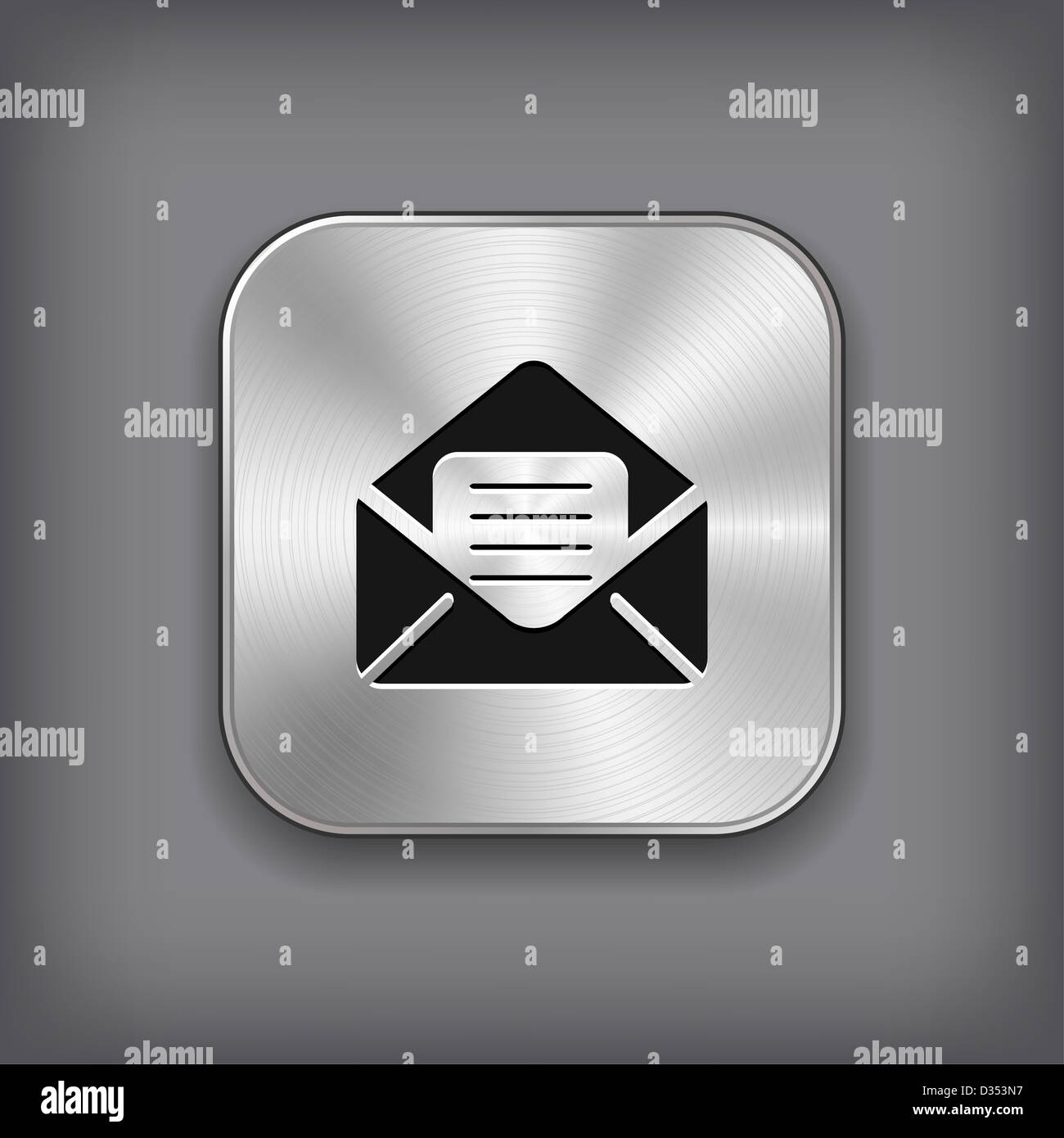 Mail icon - metal app button Stock Photo - Alamy