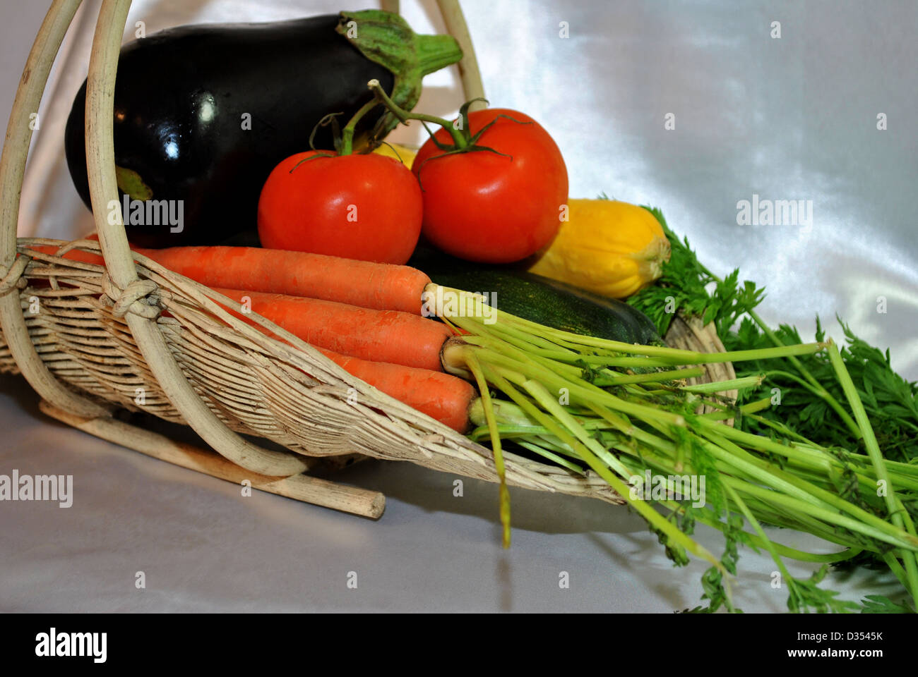 A Basket Full of Fresh Vegetables Stock Photo - Alamy