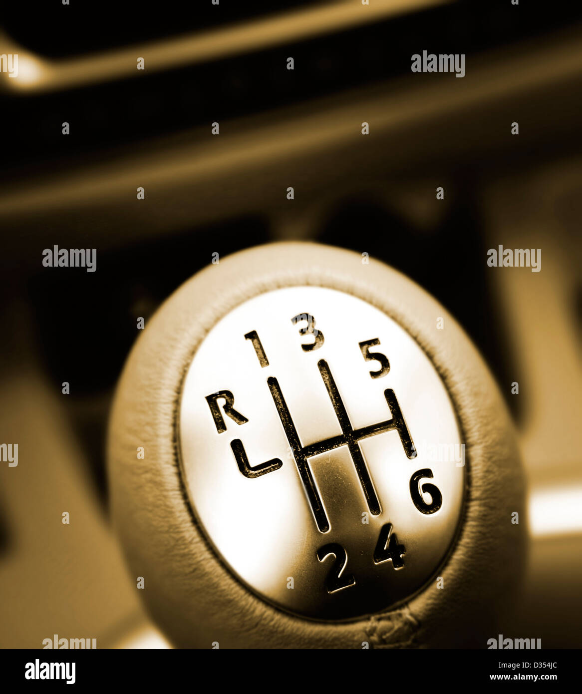 Close-up of a car gear lever Stock Photo - Alamy