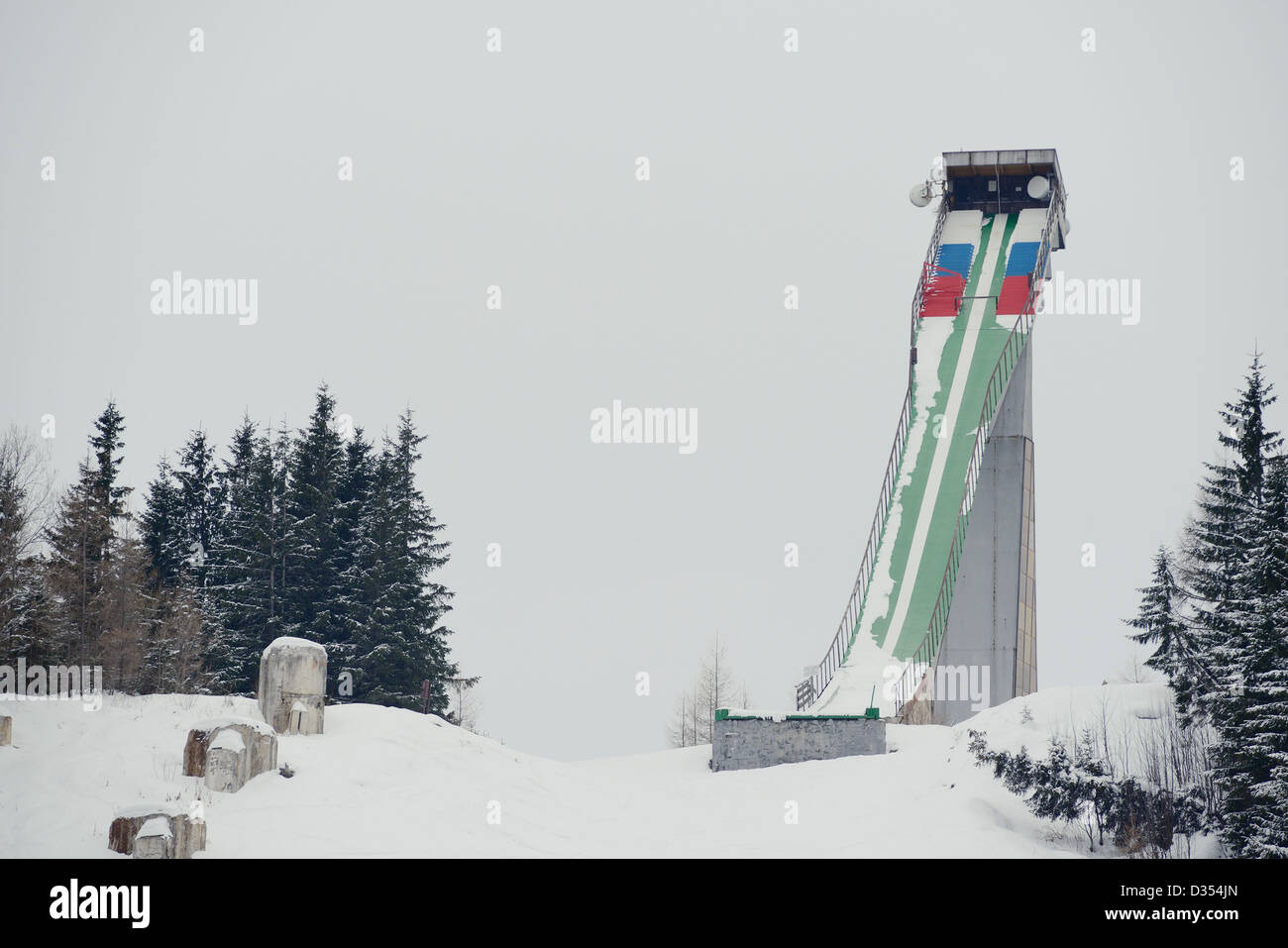Ski jump hill Stock Photo Alamy