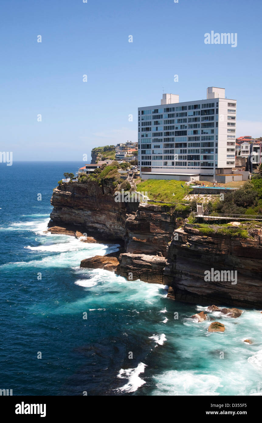 Vaucluse Waters Apartment Building on the Coastal Cliff Walk, seen here skirting Diamond Bay