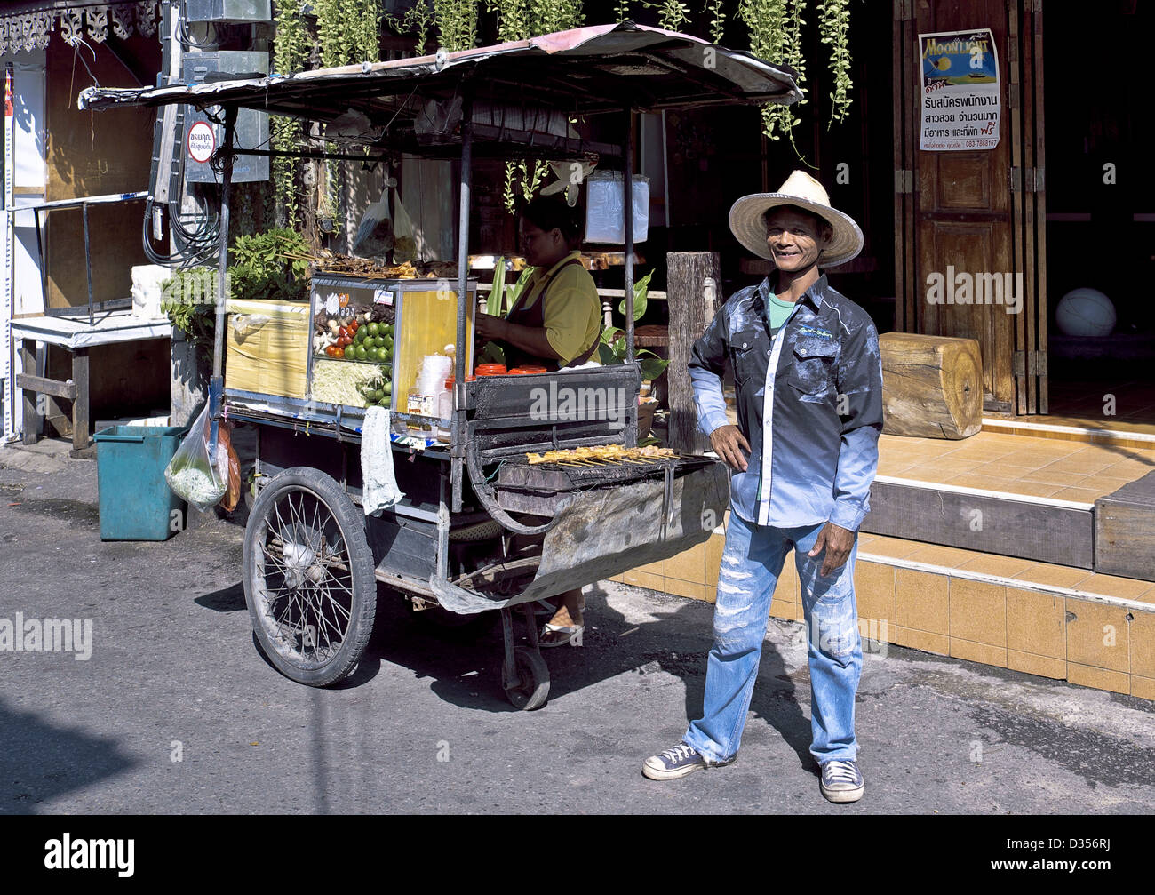 Thailand Street Food Vendor With Cart Thailand S E Asia Stock