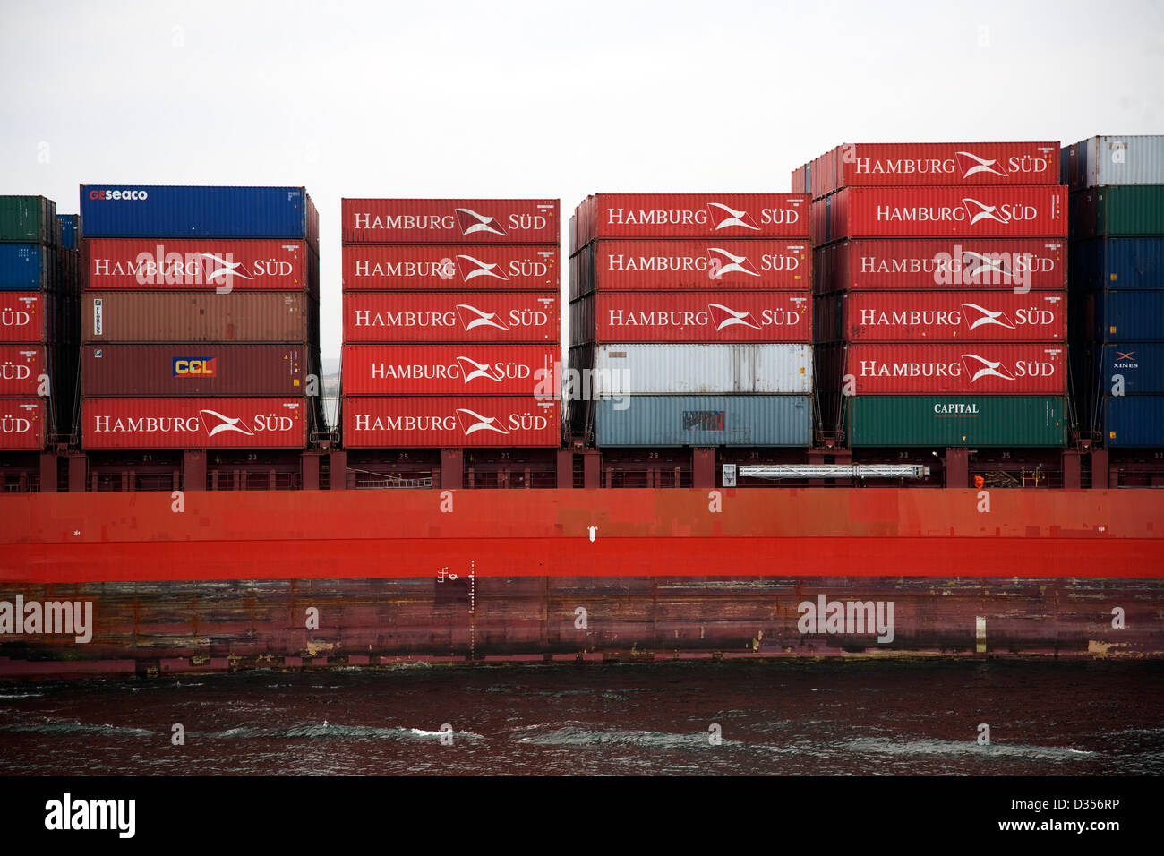 Container ship departing Port botany Sydney Australia Stock Photo