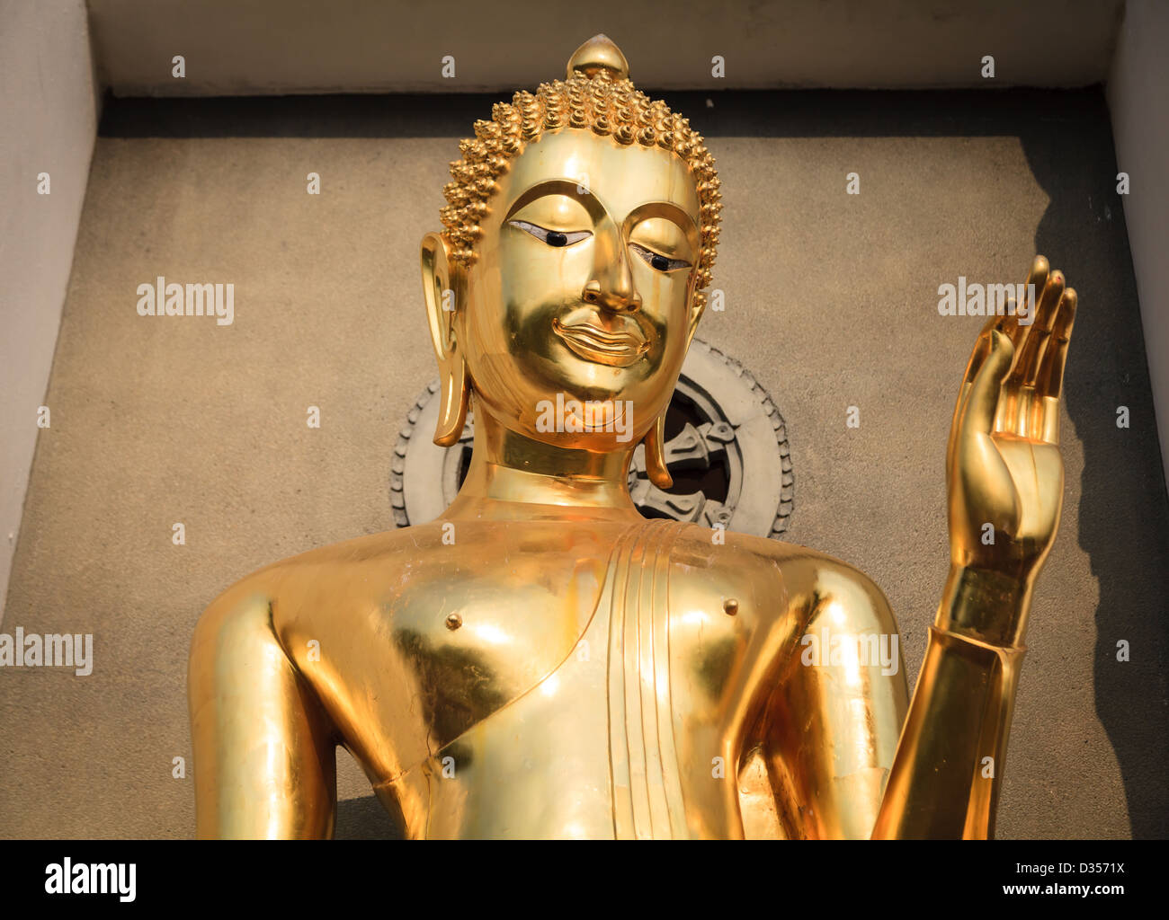 Portrait of gold Buddha image in Thailand Stock Photo - Alamy