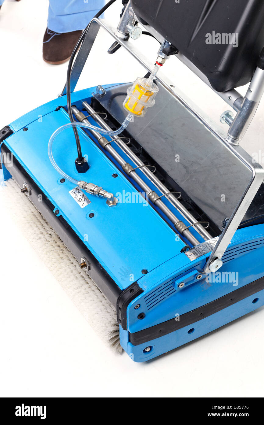 Scrubber machine is blue on a white background Stock Photo - Alamy