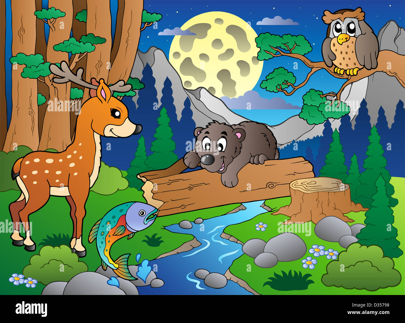 Cartoon illustration brook trout hi-res stock photography and images ...