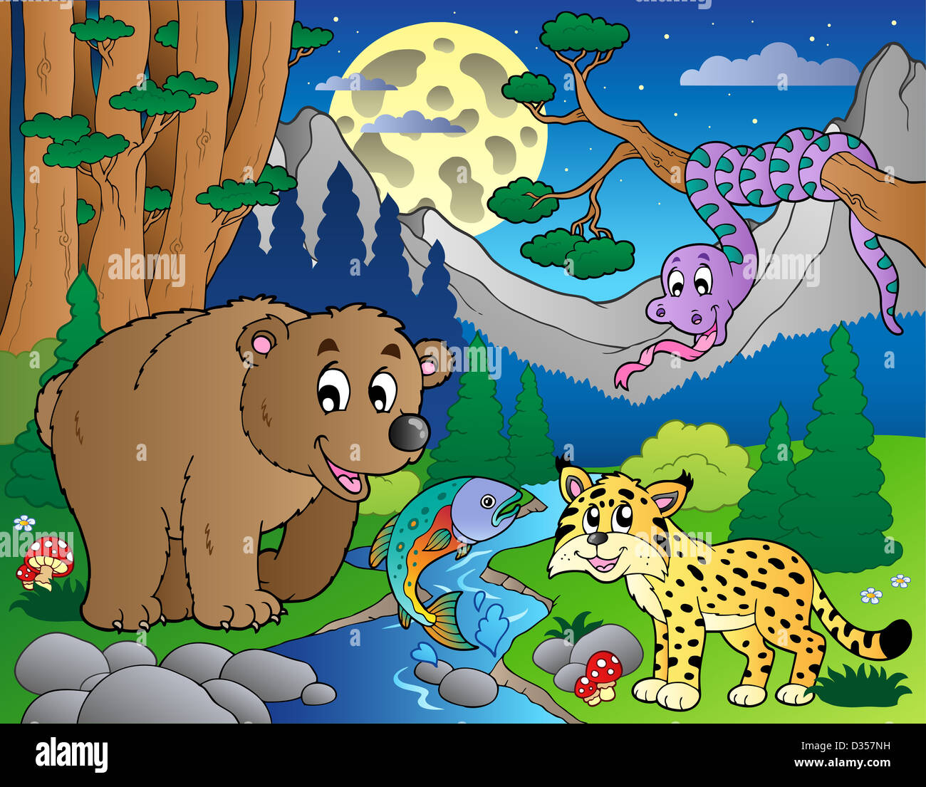 Cartoon illustration brook trout hi-res stock photography and images ...