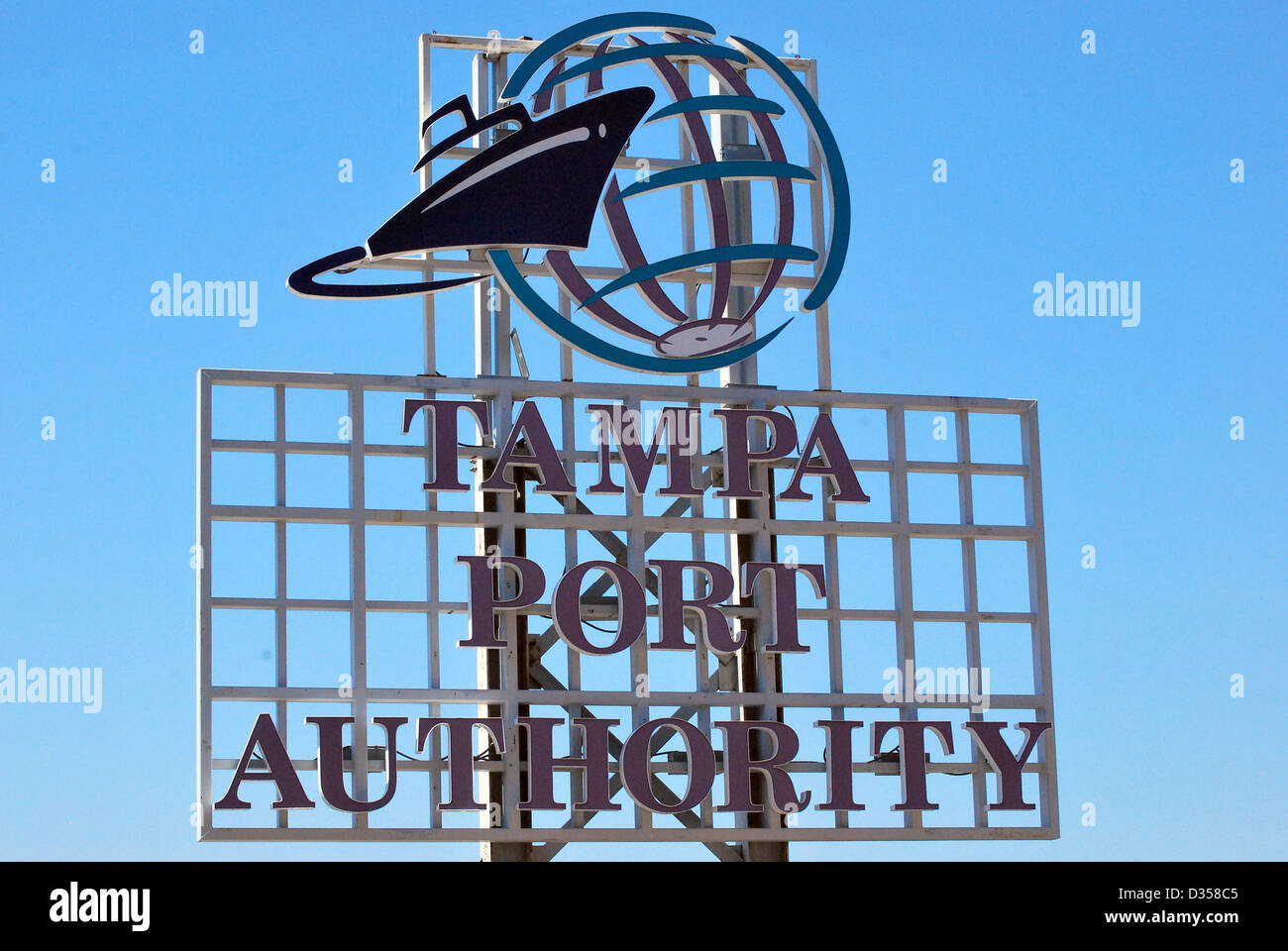 Tampa Port Authority Sign. Stock Photo