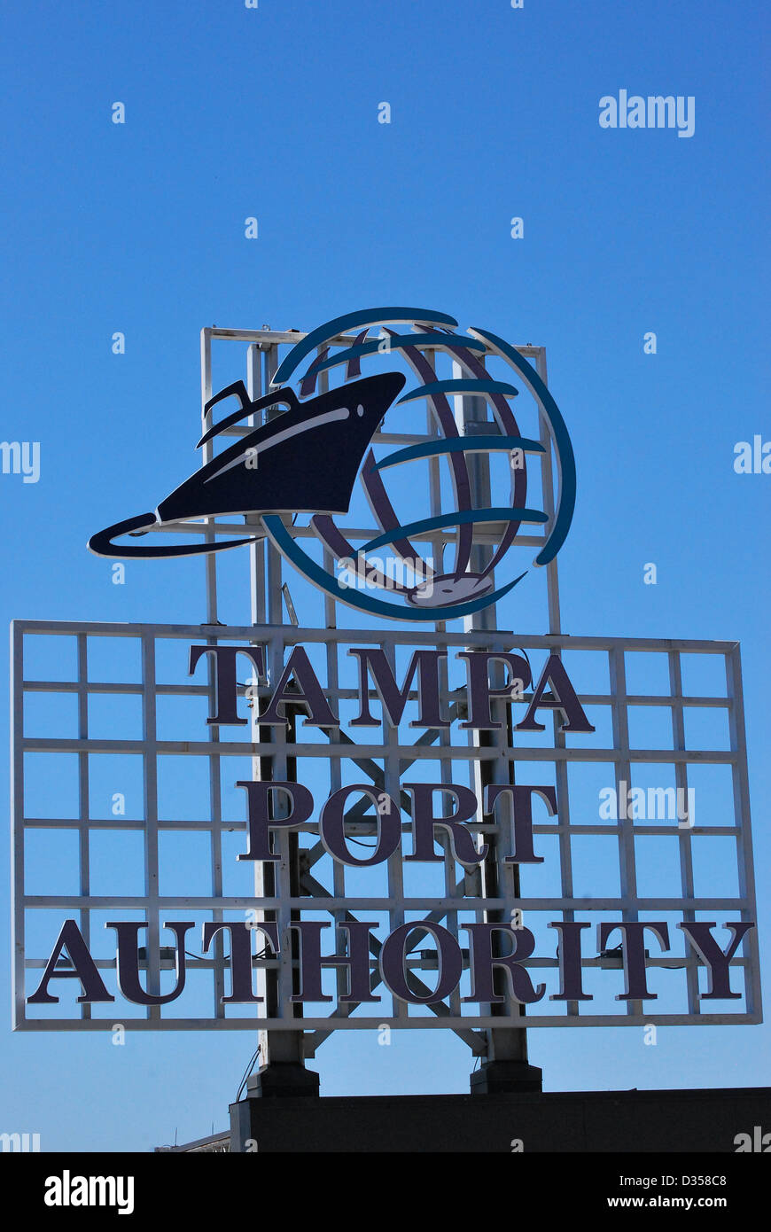 Tampa port authority sign. Stock Photo