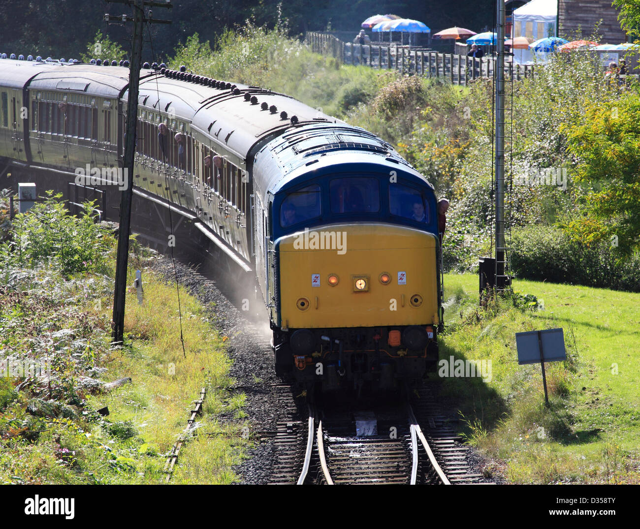 British Rail Class 45 1Co-Co1 Diesel, No 45 133 approaching Highley during the Diesel Gala 2012, Severn Valley Railway Stock Photo
