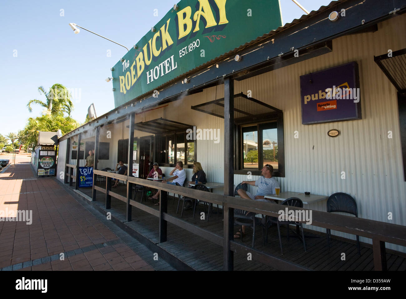 The historic 1890 Roebuck Bay Hotel & Pub is a landmark institution in