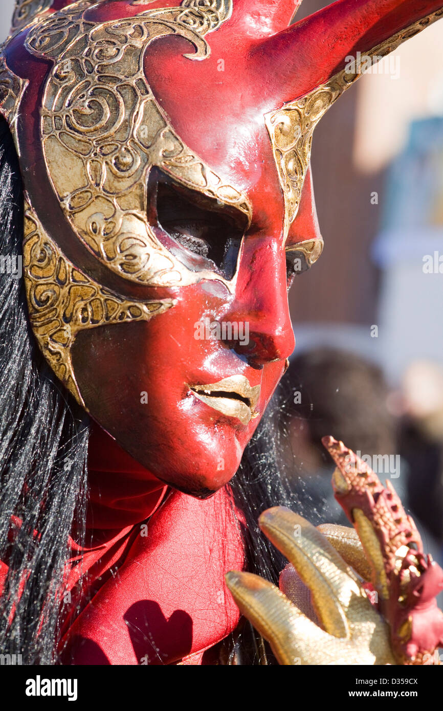 Traditional masks being worn at the carnival of Venice in San