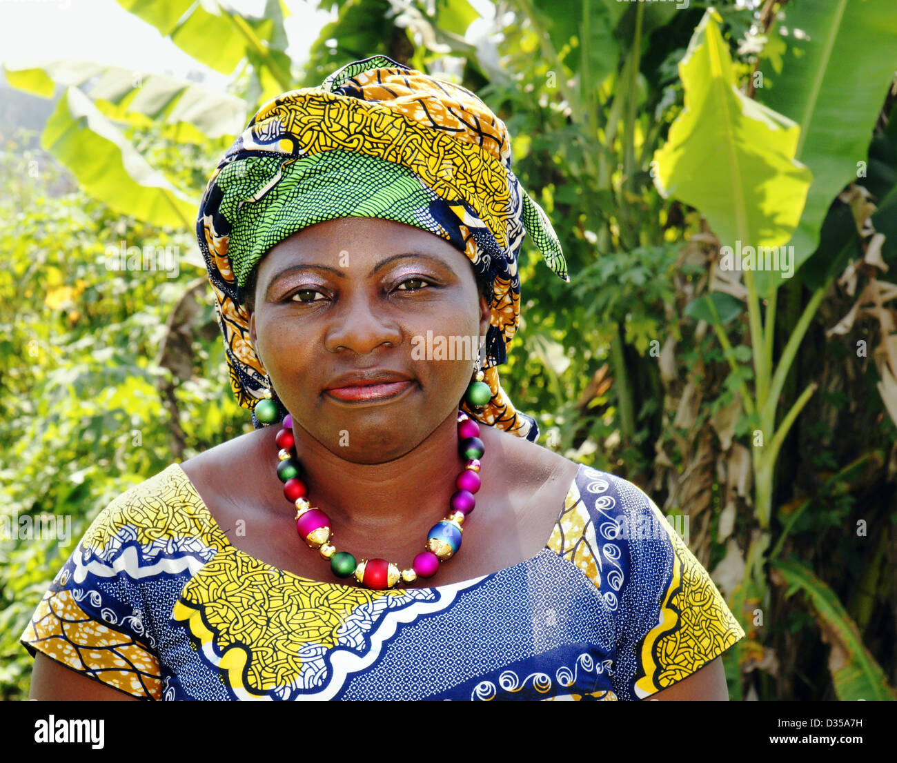 Beautiful African middle age woman Stock Photo