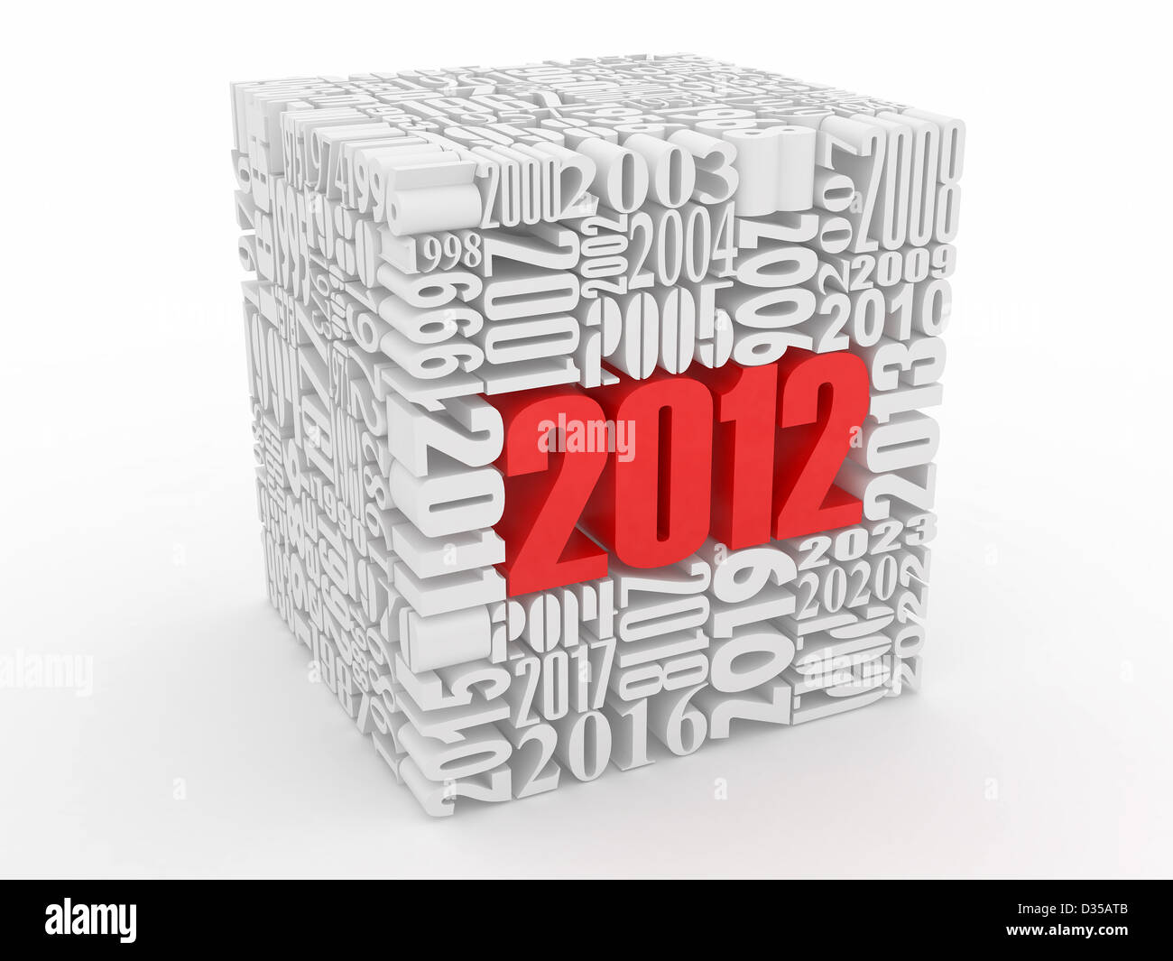 New year 2012. Cube consisting of the numbers. 3d Stock Photo - Alamy