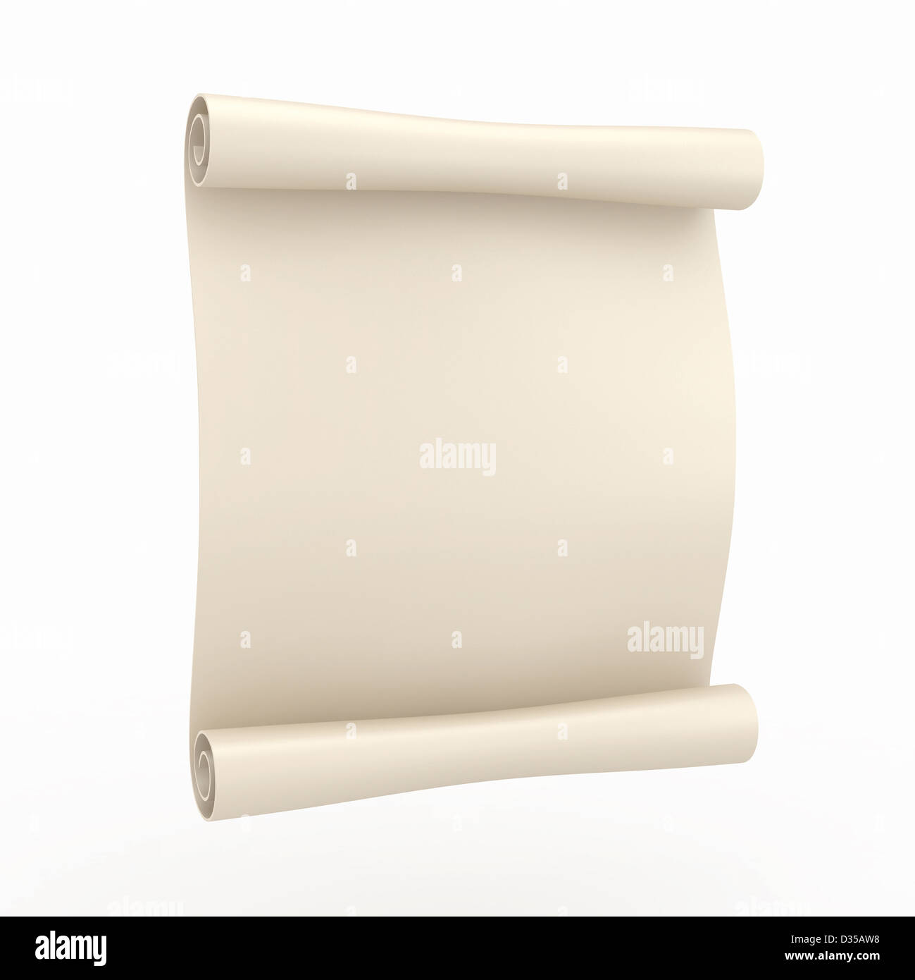 Vintage aged papyrus on white isolated background. 3d Stock Photo - Alamy