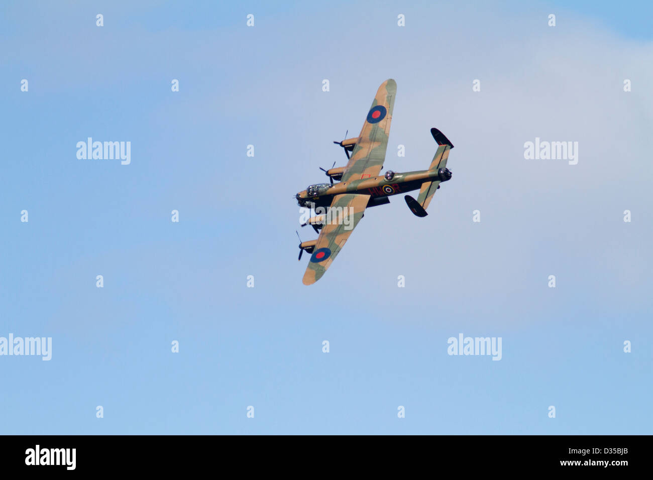 RAF Avro Lancaster Bomber in flight Stock Photo