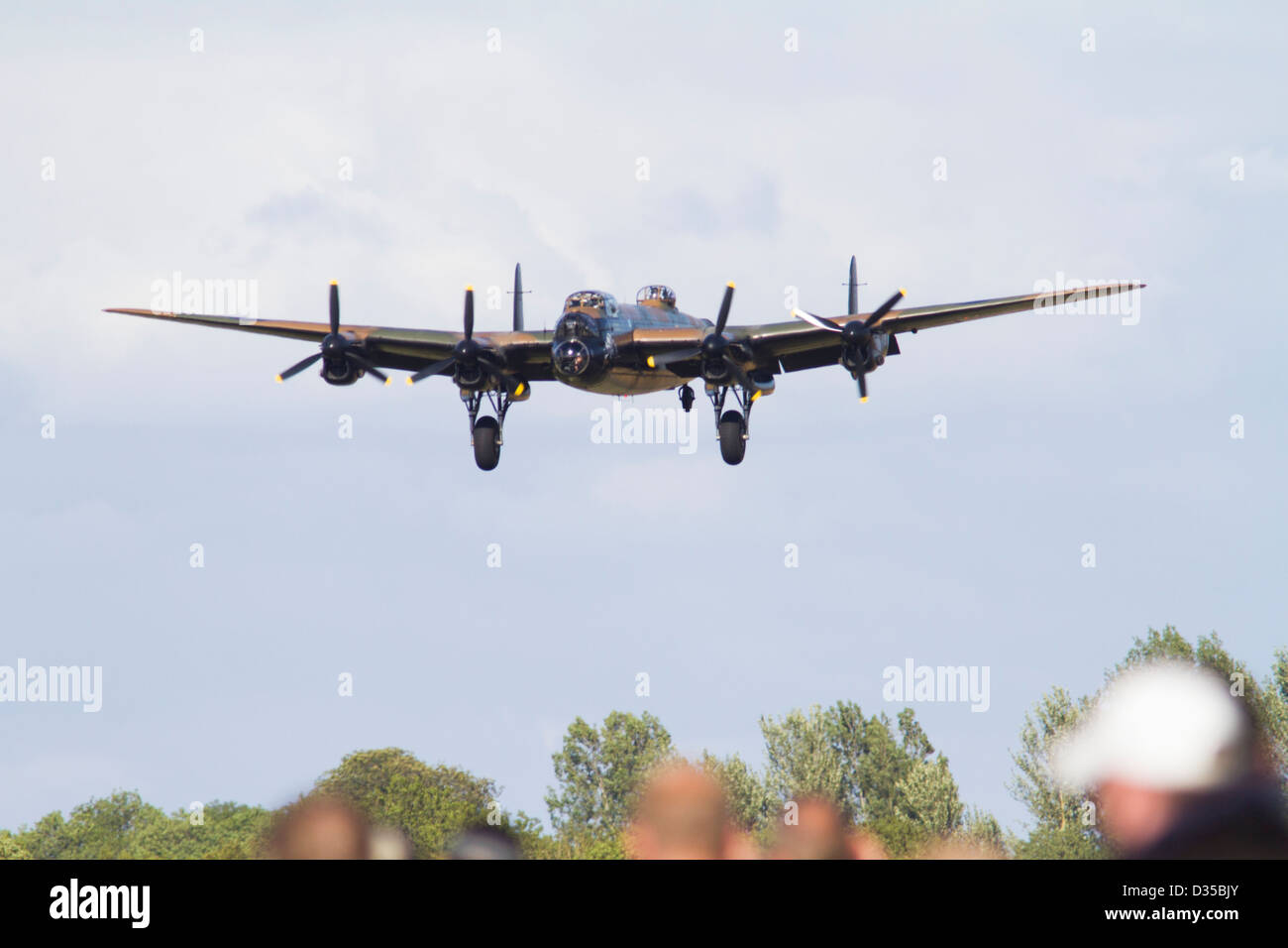 RAF Avro Lancaster Bomber landing Stock Photo